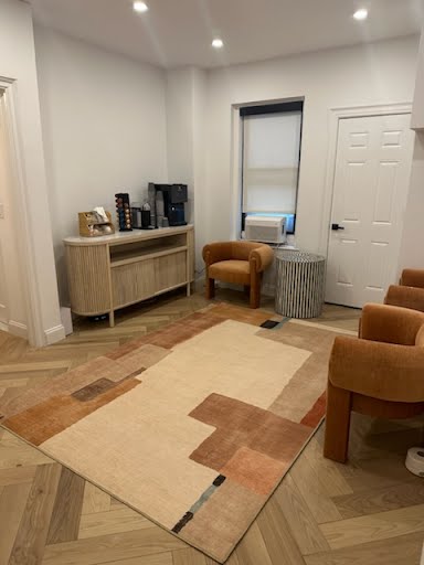 Step into therapist office space in Upper East Side, NYC, featuring Home Decor, Rug, Floor, Interior Design, Flooring for therapists.